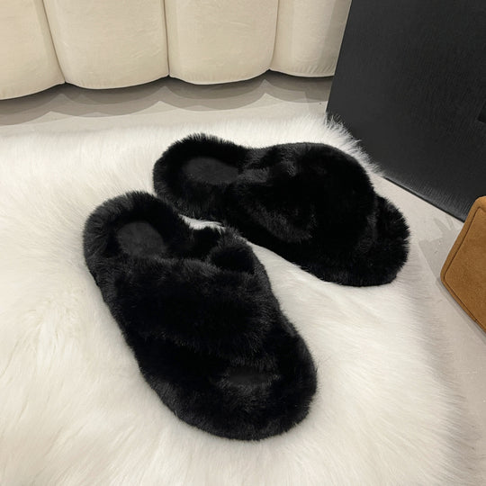 Damen Flauschige Hausschuhe mit kuscheligem Innenfutter R&B