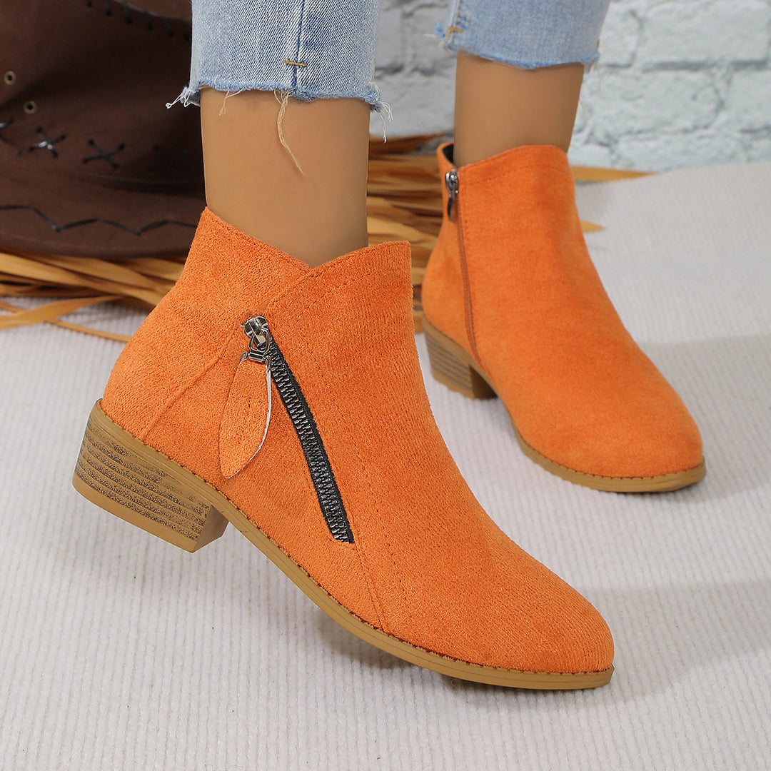 Damen Ankle Boots mit asymmetrischem Reißverschluss von R&B