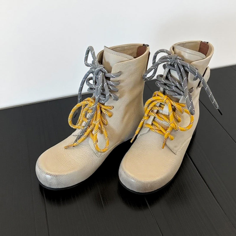 Damen Modische Schnürboots mit innovativen Zierkordeln R&B