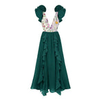 Damen Badeanzug-Set mit voluminösen Rüschendetails und elegantem Überrock R&B