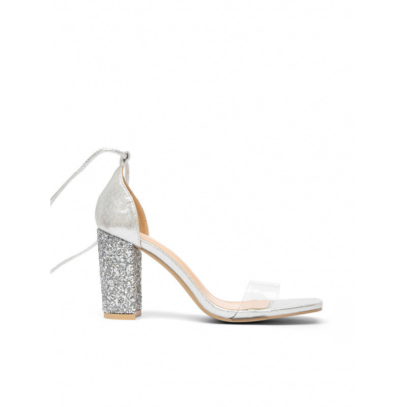 Damen Glitzernde Hochzeits Sandalen R&B