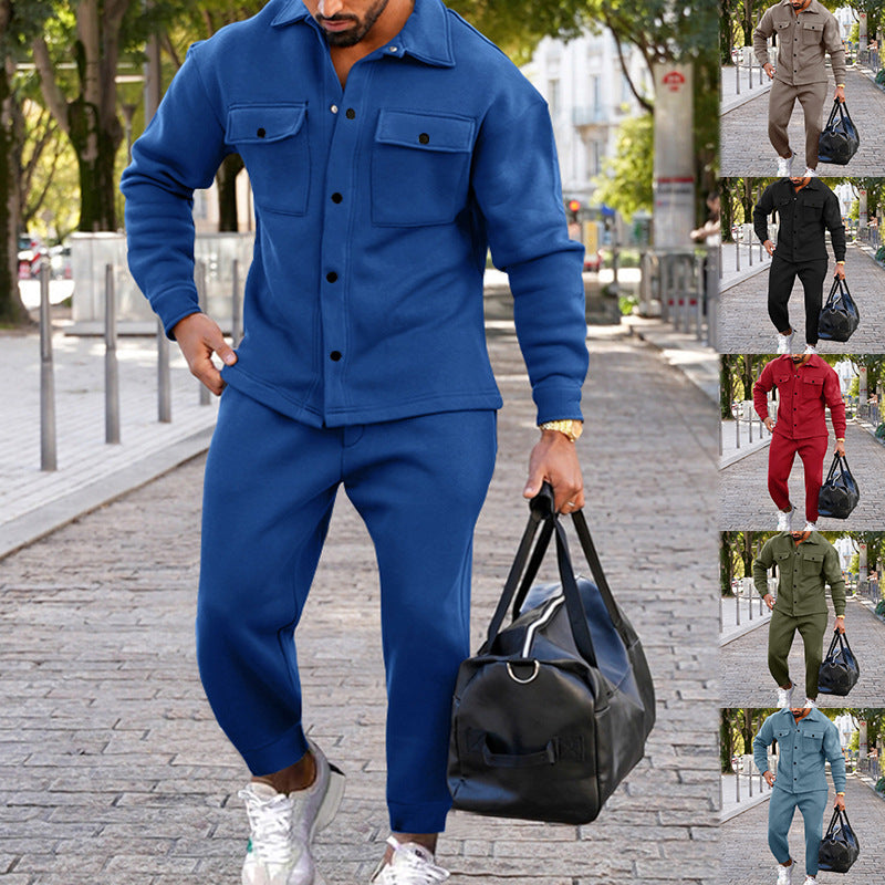 Herren Freizeit Set mit strukturiertem Oberteil und passenden Jogginghosen R&B