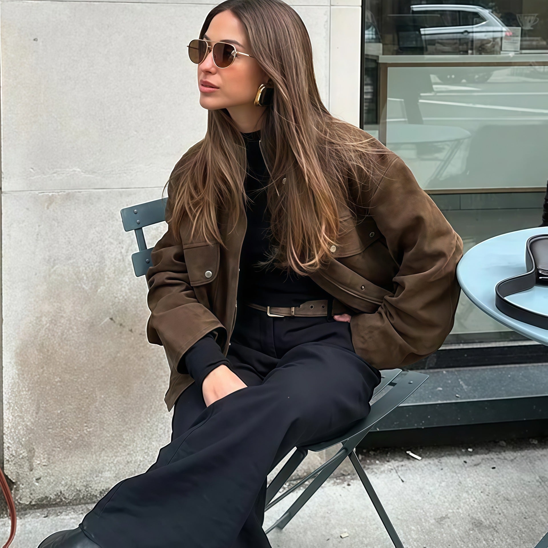 Damen jacke mit lässigem Schnitt und dekorativen Taschen R&B