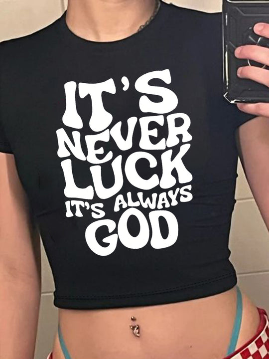 Damen Crop-T-Shirt mit kreativem Bärenmotiv und witzigem Spruch R&B