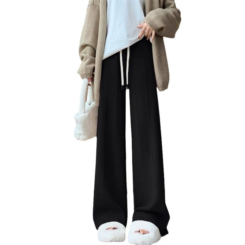 Damen Bequeme, hoch geschnittene Strickhose mit praktischem Bindeband R&B