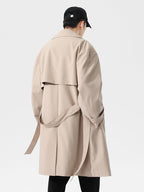 Herren Trenchcoat Khaki Herbstmantel Casual Slim Fit Koreanischer Style