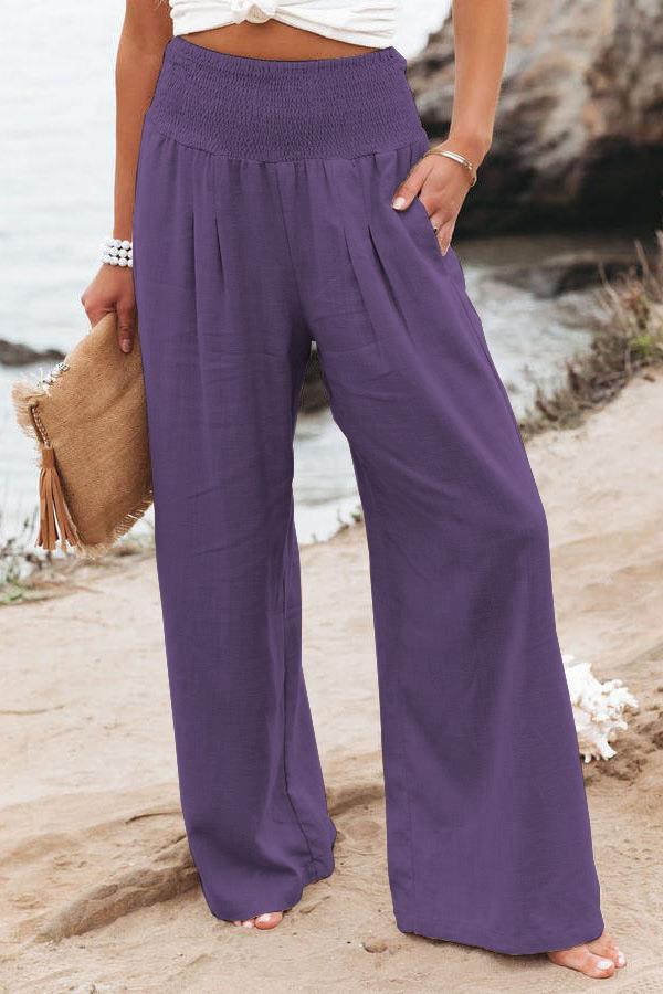 Damen weiter Sommerhose mit elastischem Bund R&B