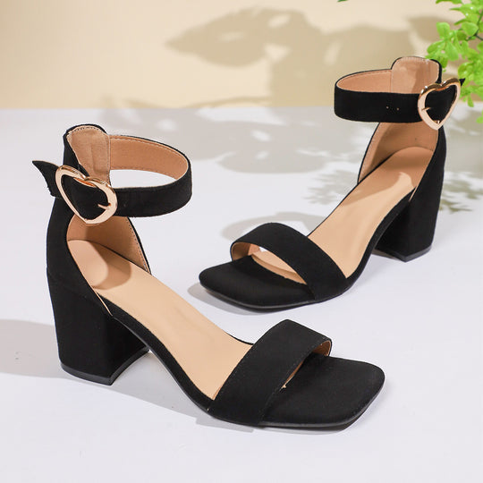 Damen Elegante Blockabsatz Sandalen mit verstellbarem Riemchen R&B