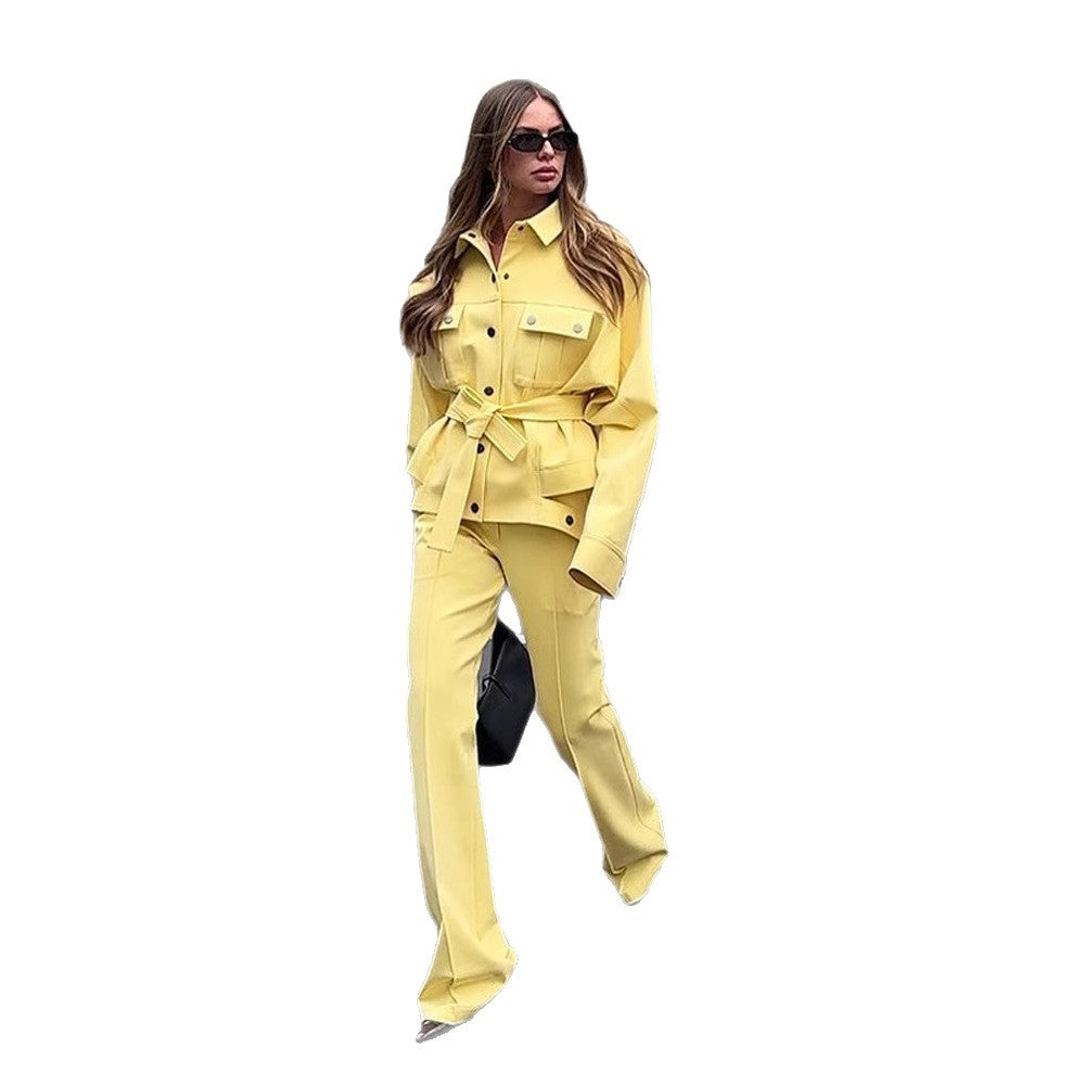 Damen modische Oversized Jacke und Pants Set R&B