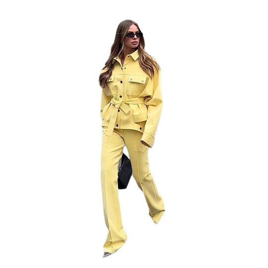 Damen modische Oversized Jacke und Pants Set R&B