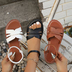 Damen Flache geflochtene Sandalen mit schickem Fußbett R&B