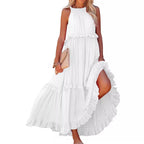 Damen Maxikleid mit einem eleganten Volant-Design und lockerem Schnitt R&B