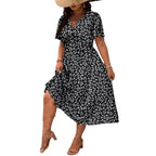 Damen Midi-Kleid mit Blumenmuster und vorteilhaftem Schlitz R&B