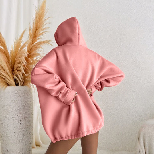 Damen oversized Hoodie mit verstellbarem Bund und Kängurutasche R&B