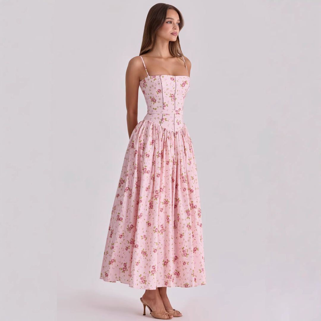 Damen Blumiges Midi-Kleid mit raffiniertem Schnitt R&B