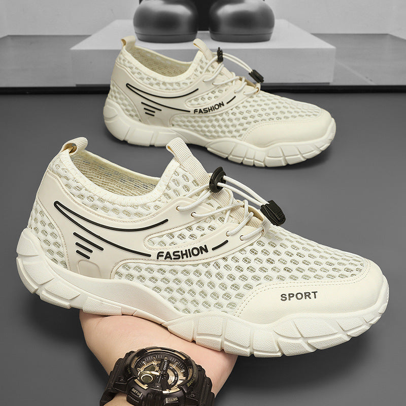 Damen Atmungsaktive Freizeitschuhe mit elastischem Schnellschnürsystem und stoßdämpfender Sohle