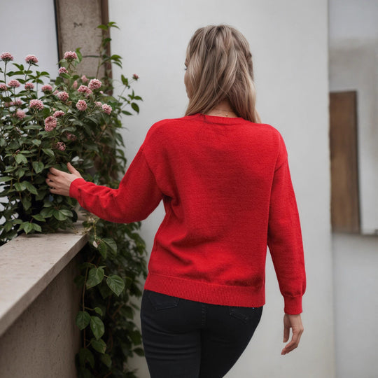 Damen Pullover mit floralem Reliefmuster und weichem Material R&B
