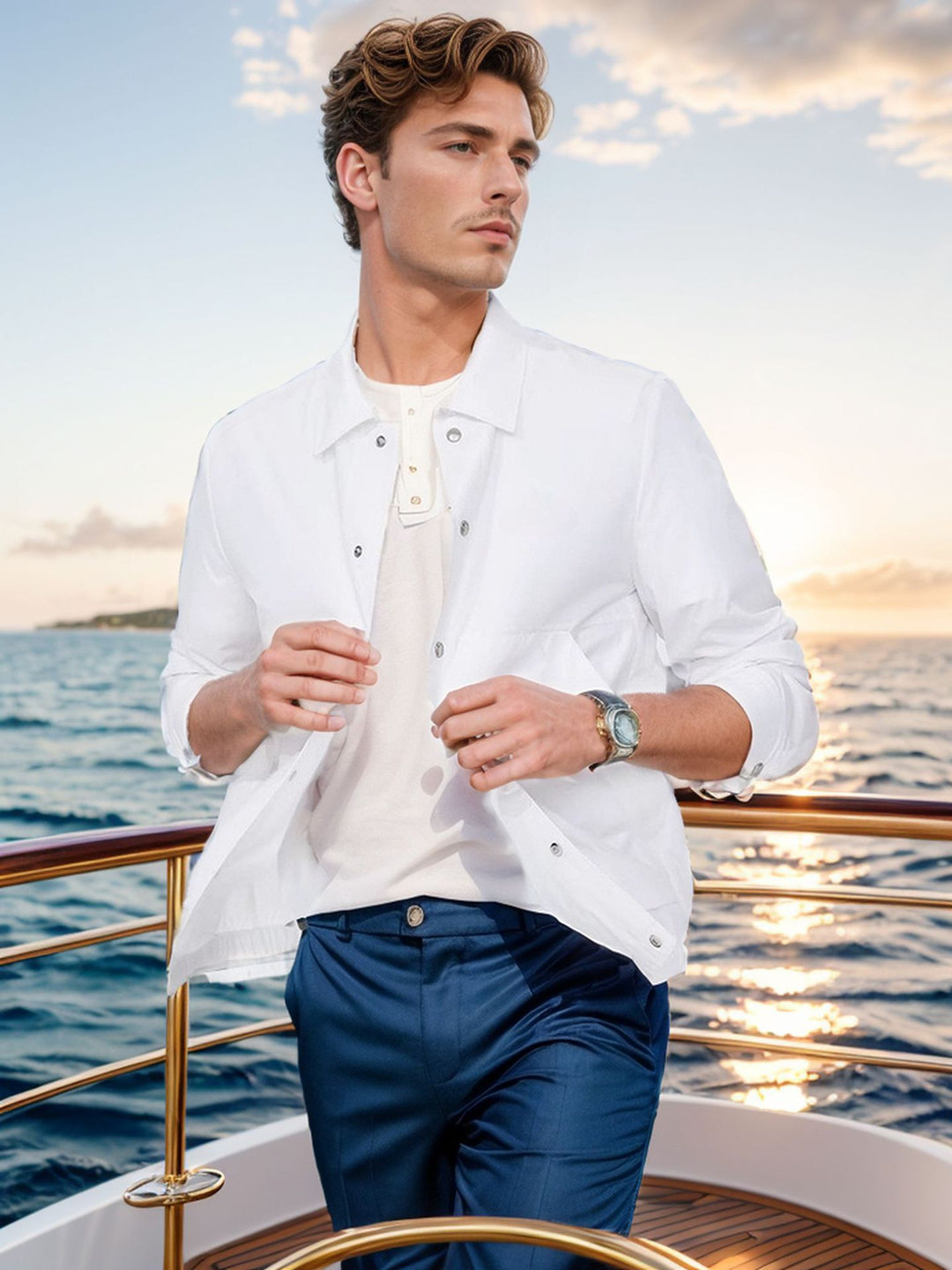 Herren lässige Sommerjacke mit Windschutz R&B