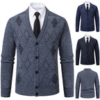 Herren Strickjacke mit eleganter Rautenstruktur R&B
