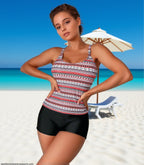 Damen Sportlicher Badeoberteil mit Shorts