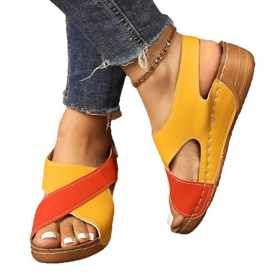 Damen Komfortable Wedge-Sandalen mit verstellbaren Riemen R&B