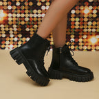 Damen Chunky Boots mit robustem Profil und praktischem Reißverschluss R&B