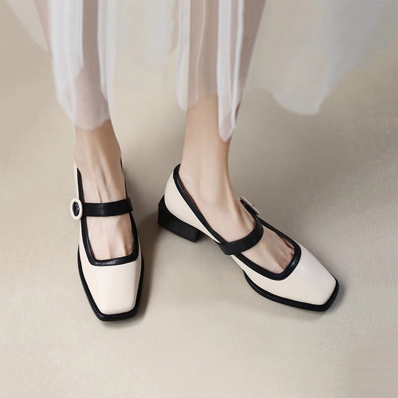 Damen klassische Chunky Heels R&B