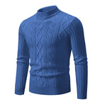 Herren Strickpullover mit hochgeschlossenem Kragen und Zopfmuster R&B