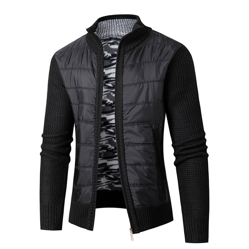 Herren modische Übergangsjacke mit modernem Stehkragen und strukturiertem Design
