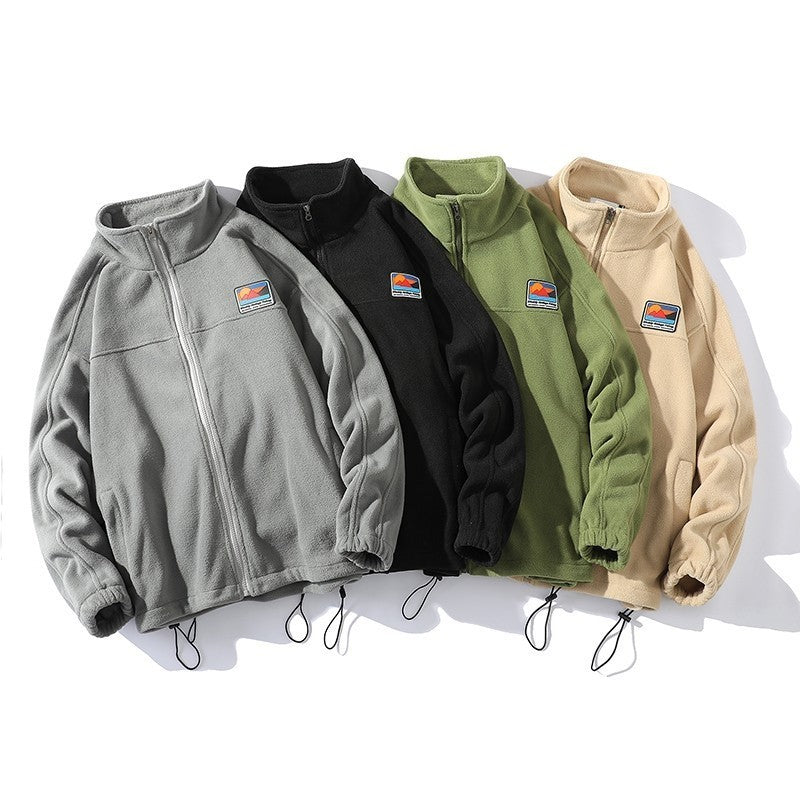Herren Fleecejacke mit hohem Kragen und praktischen Taschen R&B