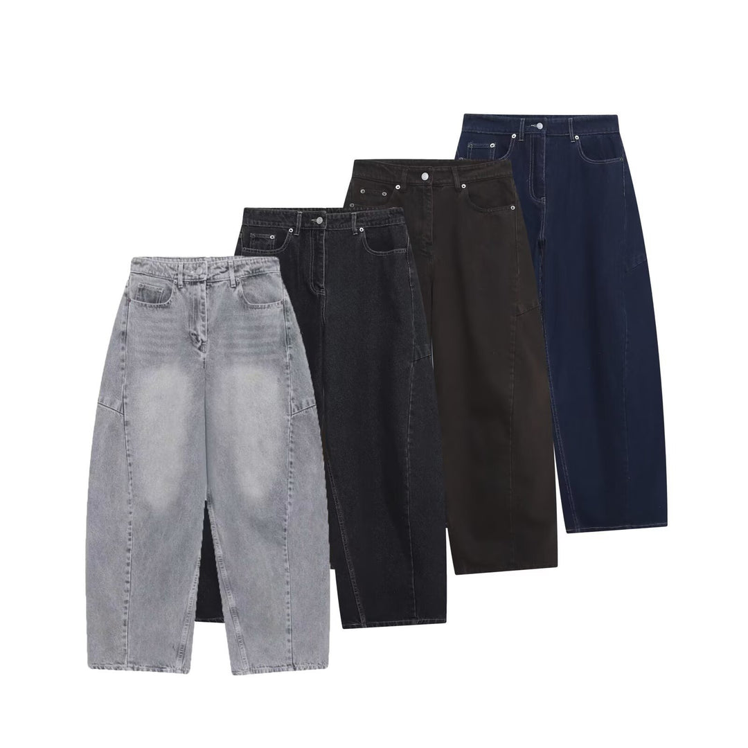 Damen weite Jeans im modernen Schnitt mit angesagten Cargo-Taschen R&B