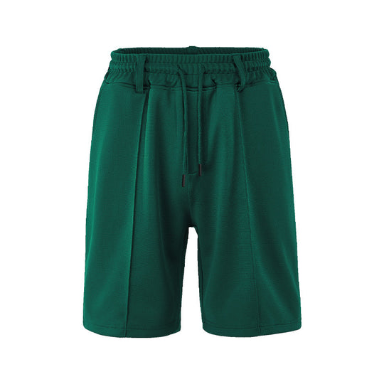 Herren nan technische Netzstruktur-Shorts mit Bügelfalte, Gürtelschlaufen und elastischem Kordelbund R&B
