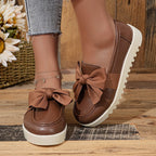 Damen Loafers mit dekorativem Schleifen-Design und rutschfester Sohle