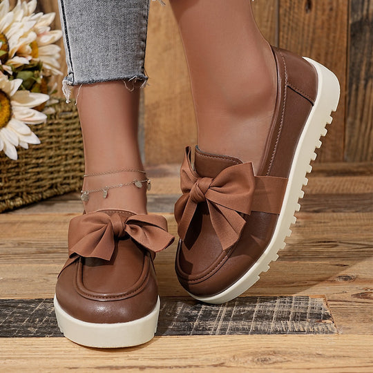 Damen Loafers mit dekorativem Schleifen-Design und rutschfester Sohle R&B