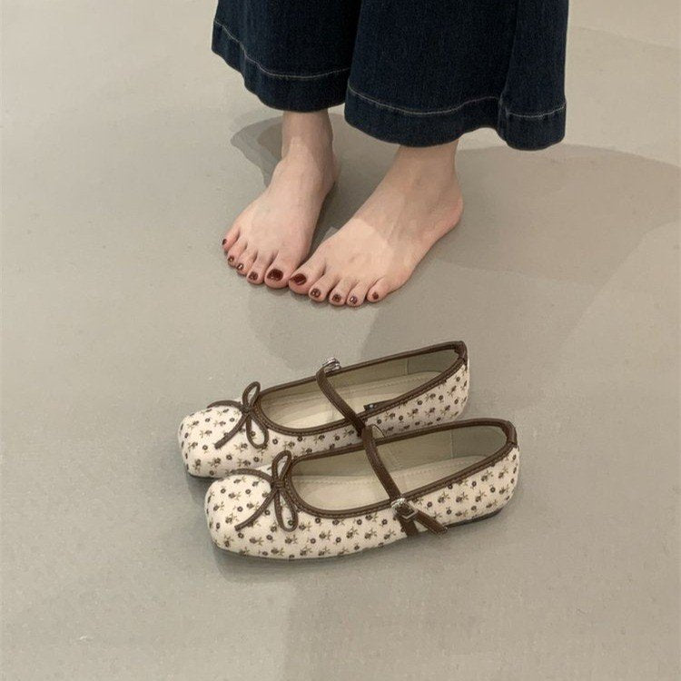 Damen Ballerinas mit modischem Riemchen und dekorativem Schleifendesign R&B