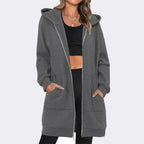 Damen Kapuzensweatjacke mit großzügigen Taschen von R&B