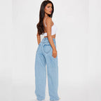 Damen Weite Flared Jeans mit High-Waist Schnitt