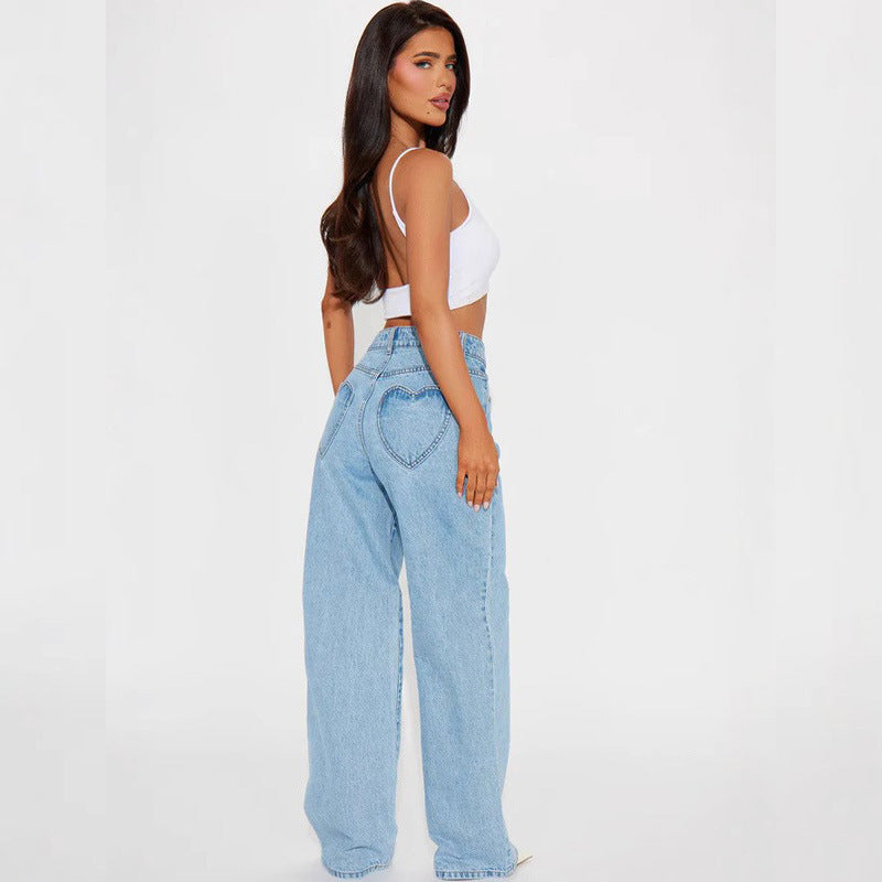 Damen Weite Flared Jeans mit High-Waist Schnitt