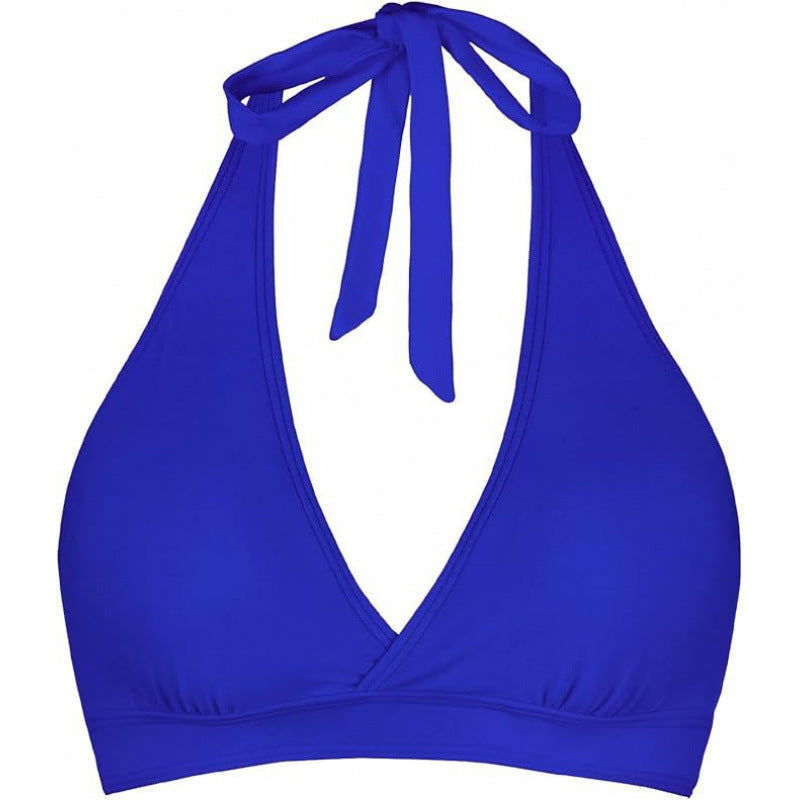 Damen Triangel-Bikini-Oberteil mit tiefem V-Ausschnitt und verstellbaren Trägern R&B