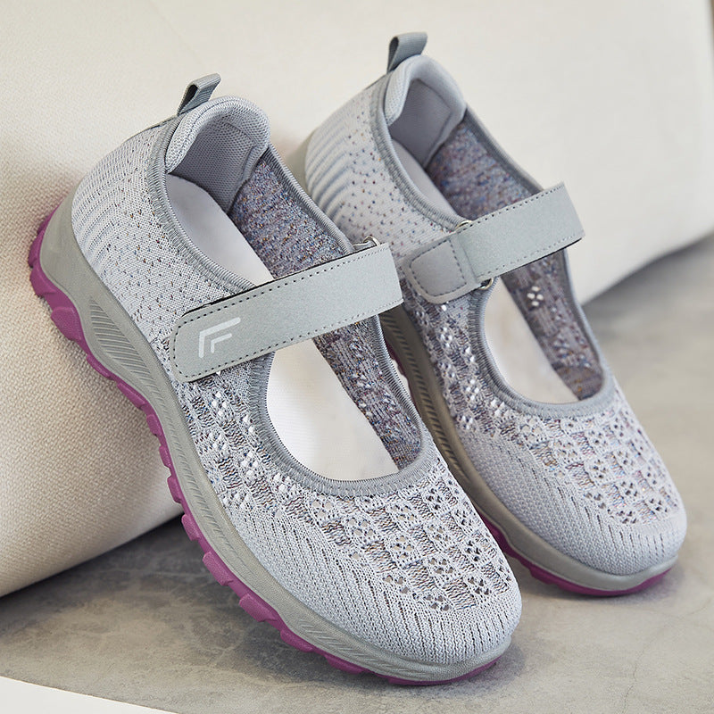 Damen Sportliche Freizeit-Schuhe mit praktischem Klettverschluss