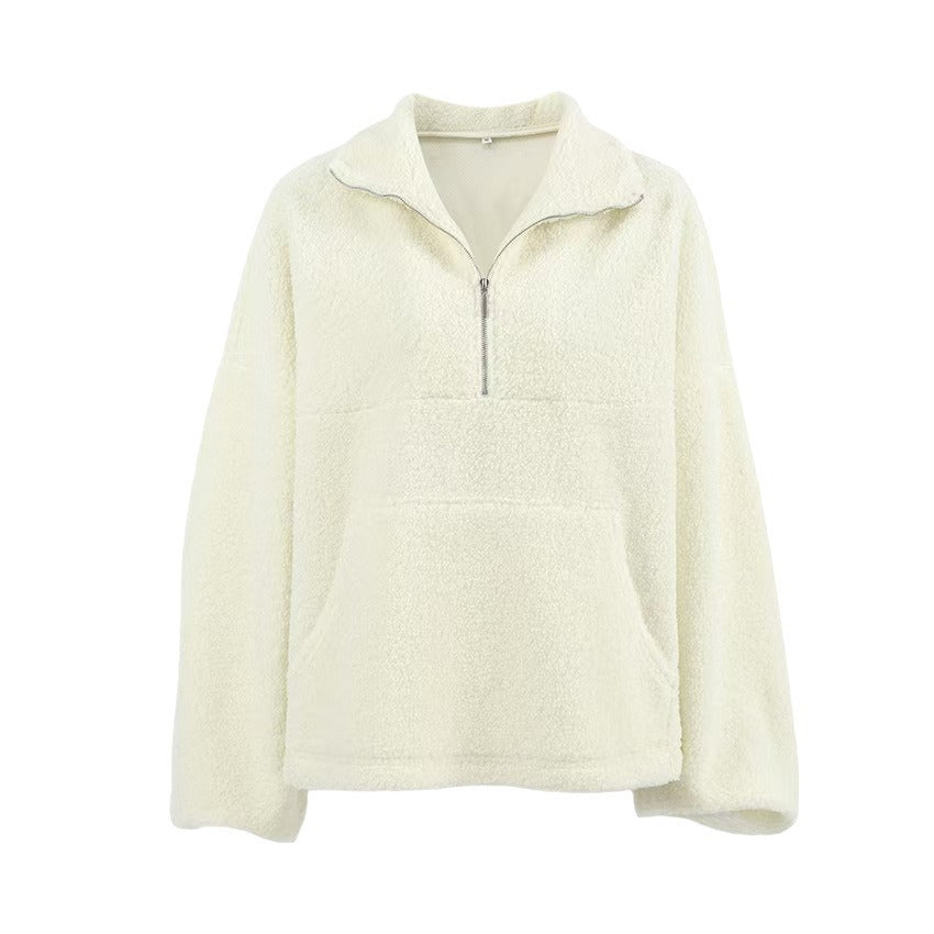 Damen Fleece-Pullover mit hohem Kragen R&B