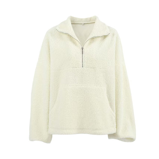 Damen Fleece-Pullover mit hohem Kragen R&B
