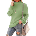 Damen Grobstrickpullover mit hohem Kragen und strukturierter Oberfläche
