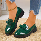 Damen elegante Loafers mit modischem Schleifen-Design