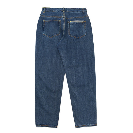 Damen High-Waisted Jeans im Vintage-Stil mit geradem Bein und praktischem Taschendesign R&B
