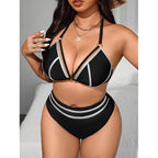 Damen Triangel-Bikini mit goldenen Akzenten R&B