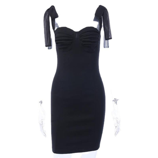 Damen Figurbetontes Minikleid mit trägerloser Bustier-Optik und charmanten Schleifen R&B