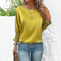 Damen elegantes Blusentop mit trendigen Puffärmeln R&B