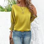 Damen elegantes Blusentop mit trendigen Puffärmeln R&B