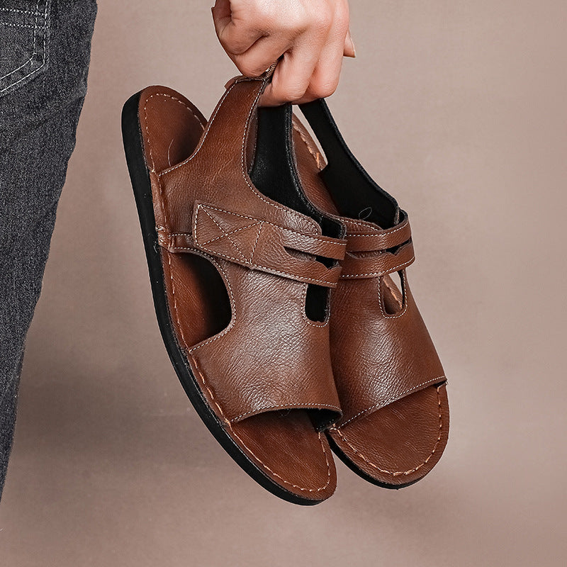 Herren Atmungsaktive Leder-Sandalen mit verstellbarem Riemen R&B